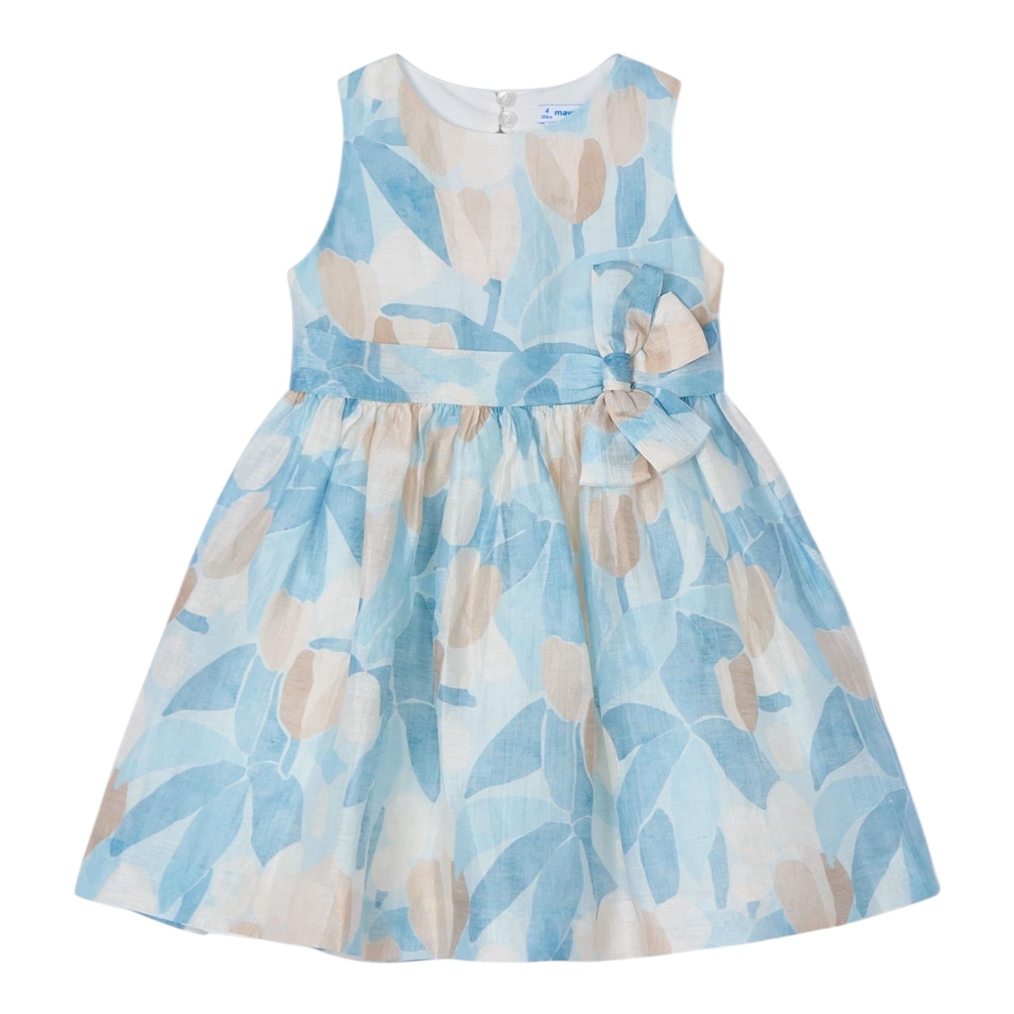 Mayoral Abito Giromanica Stampa Fantasia per Bambina 3913 AZZURRO MAYORAL 