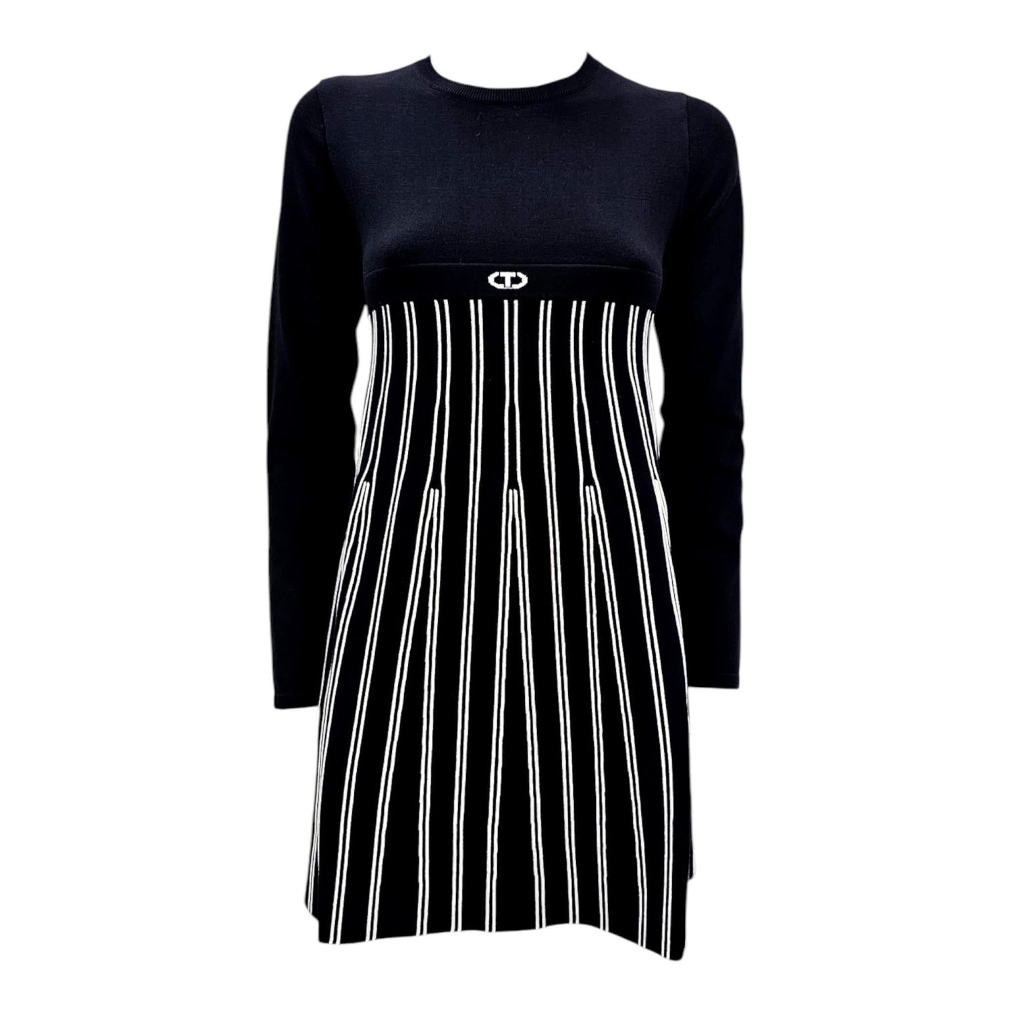 TWINSET abito tinta unita con  fantasia a righe Nero per Bambina 242GJ3110 NERO TWINSET 