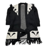 PATRIZIA PEPE cardigan tinta unita con frange Nero per Bambina 7K0045 NERO PATRIZIA PEPE 