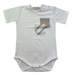 Manuel & Frank Body Mezza Manica Tinta Unita con Taschino per Neonato MF7346I BIANCO/BEIGE MANUEL & FRANK 