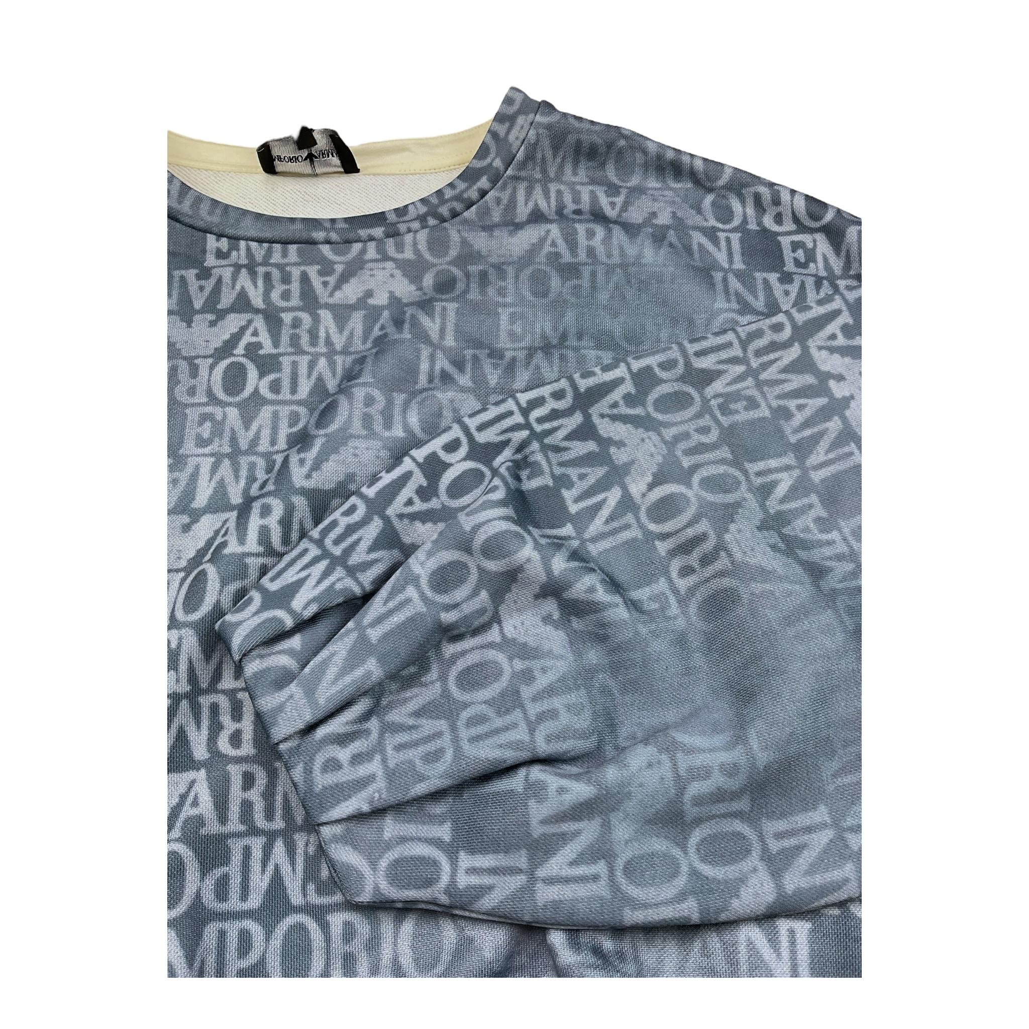 Emporio Armani Felpa Chiusa Girocollo Tinta con Logo per Bambina 3D3M02 BLU EMPORIO ARMANI 