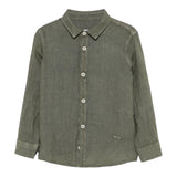 Paolo Pecora Camicia Manica Lunga Tinta Unita per Bambino PP4032X VERDE PAOLO PECORA 
