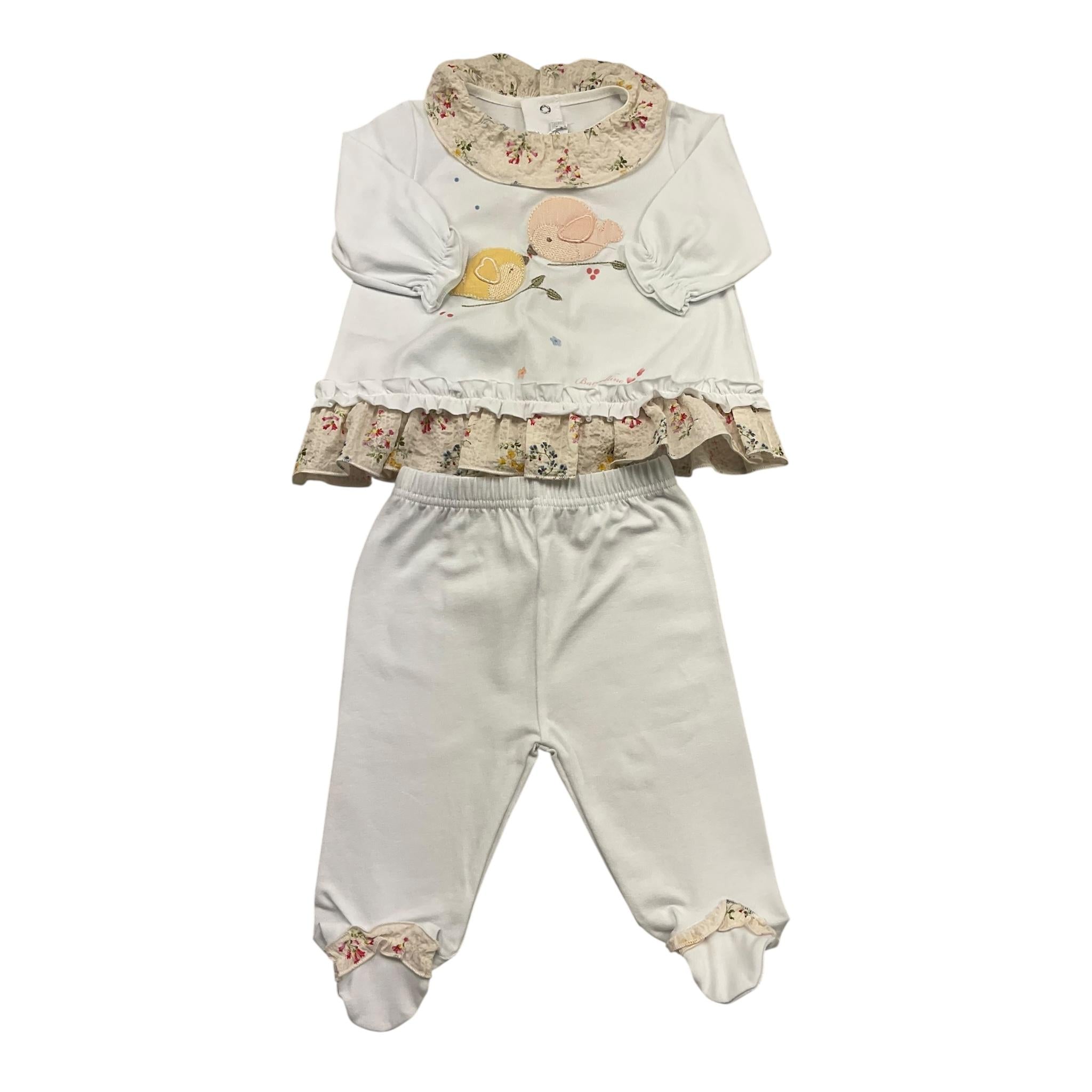 Barcellino Completo 2 Pezzi Shirt-Ghettina per Neonata 121008 BIANCO BARCELLINO 