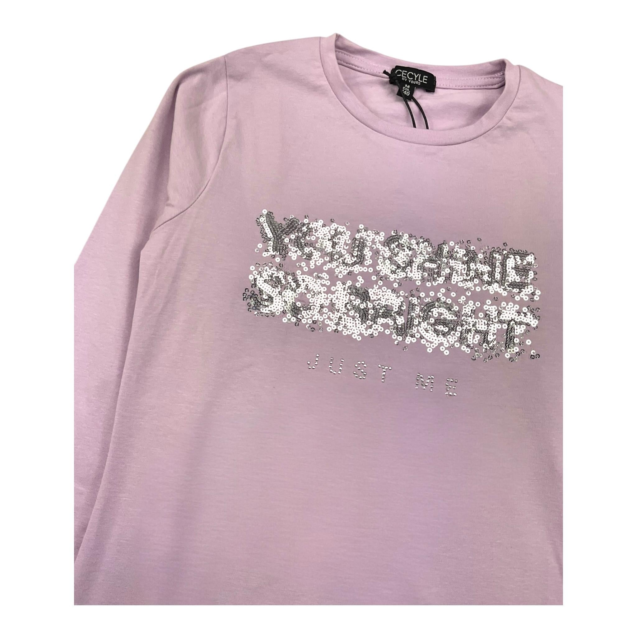 CECYLE shirt girocollo tint unita con stampa in contrasto Lilla per Bambina BY1823 LILLA CECYLE 