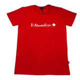 Daniele Alessandrini T-Shirt Girocollo Tinta Unita Logata Rosso Per Bambino