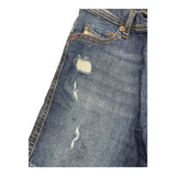 Diesel Bermuda In Denim Tinta Unita Con Strappi Blu Per Bambino