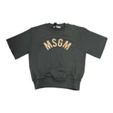Msgm T-Shirt Girocollo Tinta Unita Con Stampa Logo Grigio Per Bambina