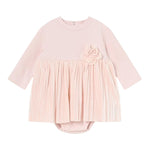 MAYORAL abito tinta unita con applicazine fiore Rosa per Neonata 2896 ROSA MAYORAL 