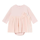 MAYORAL abito tinta unita con applicazine fiore Rosa per Neonata 2896 ROSA MAYORAL 