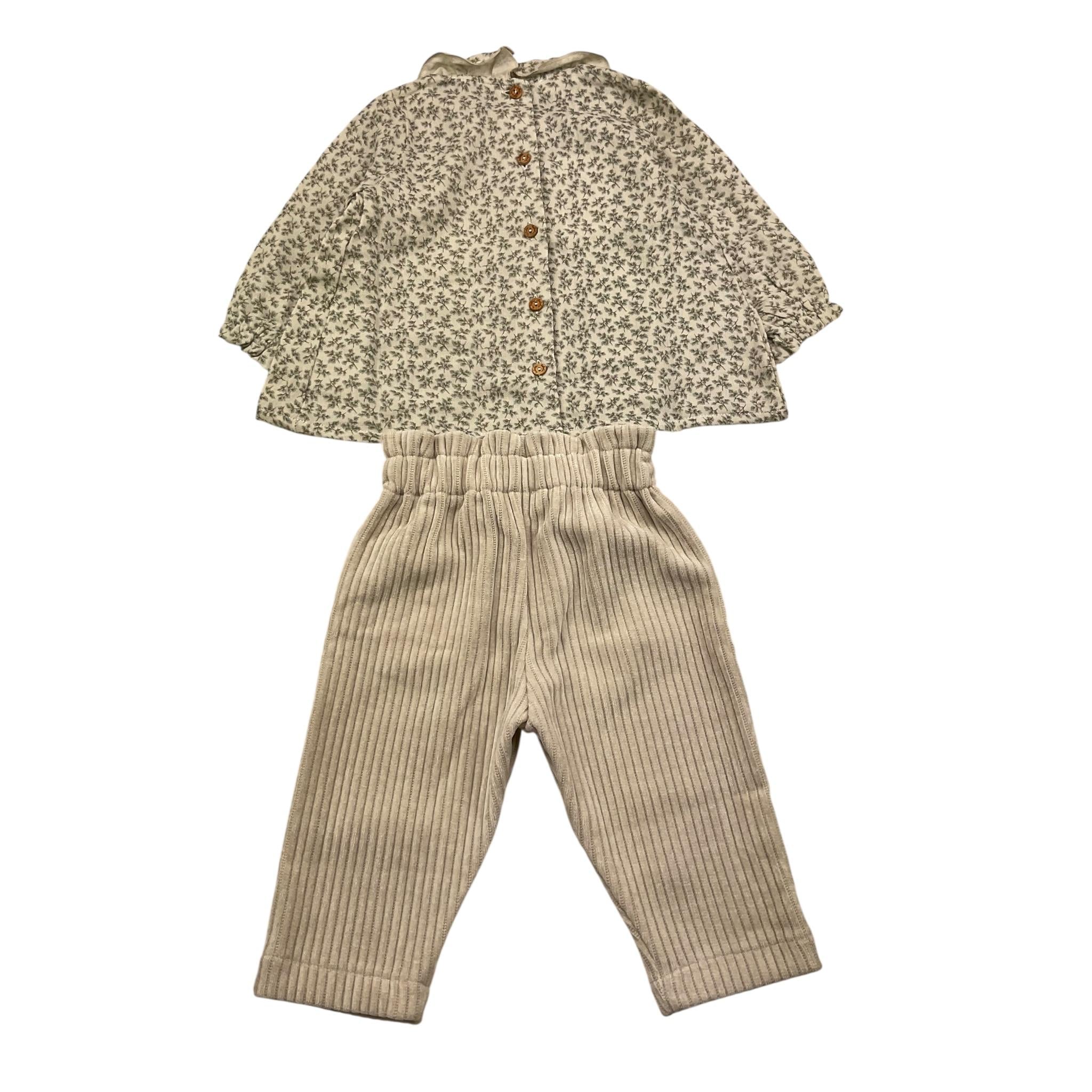 LALALU' completo 2 pezzi camicia-pantalone Beige per Bambina CTL011NJX BEIGE LALALU' 