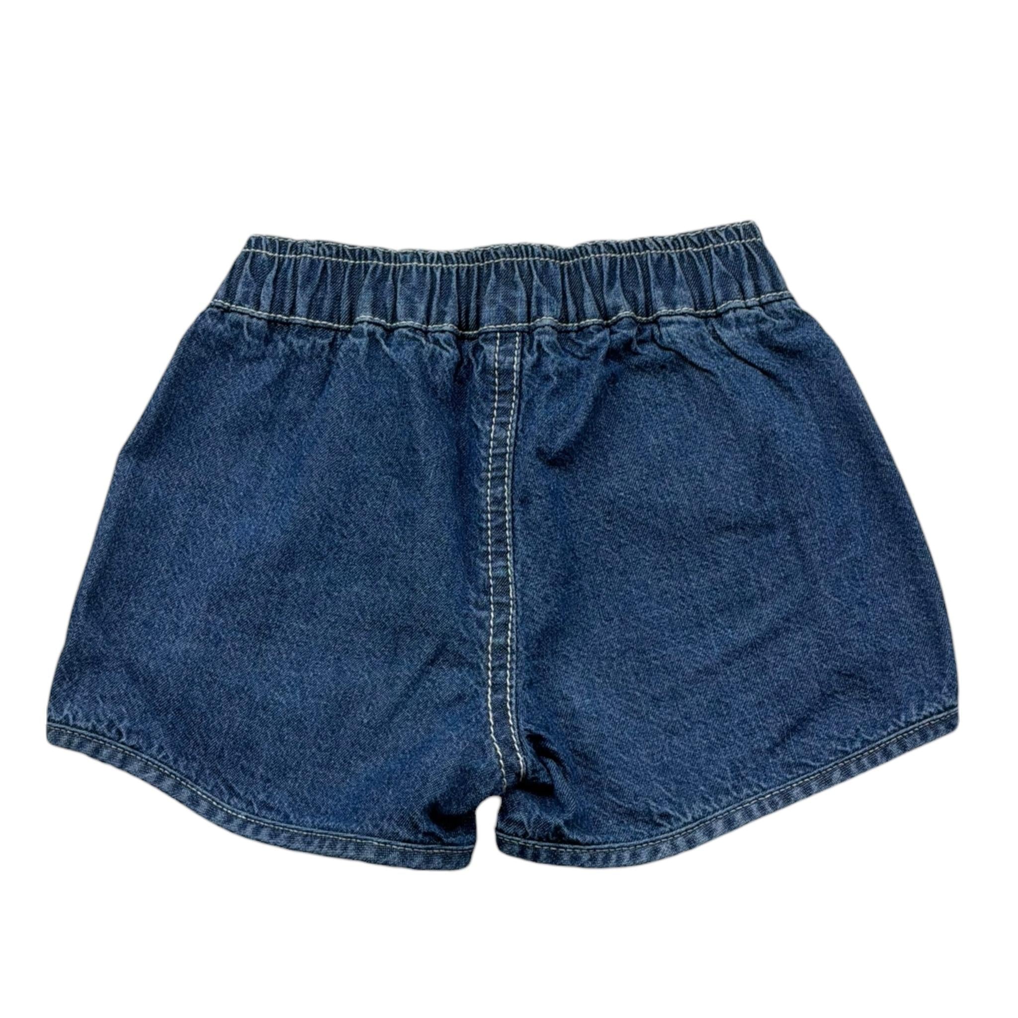 Moschino Short In Denim Tinta Unita con Elastico In Vita per Neonata MUQ01O BLU MOSCHINO 
