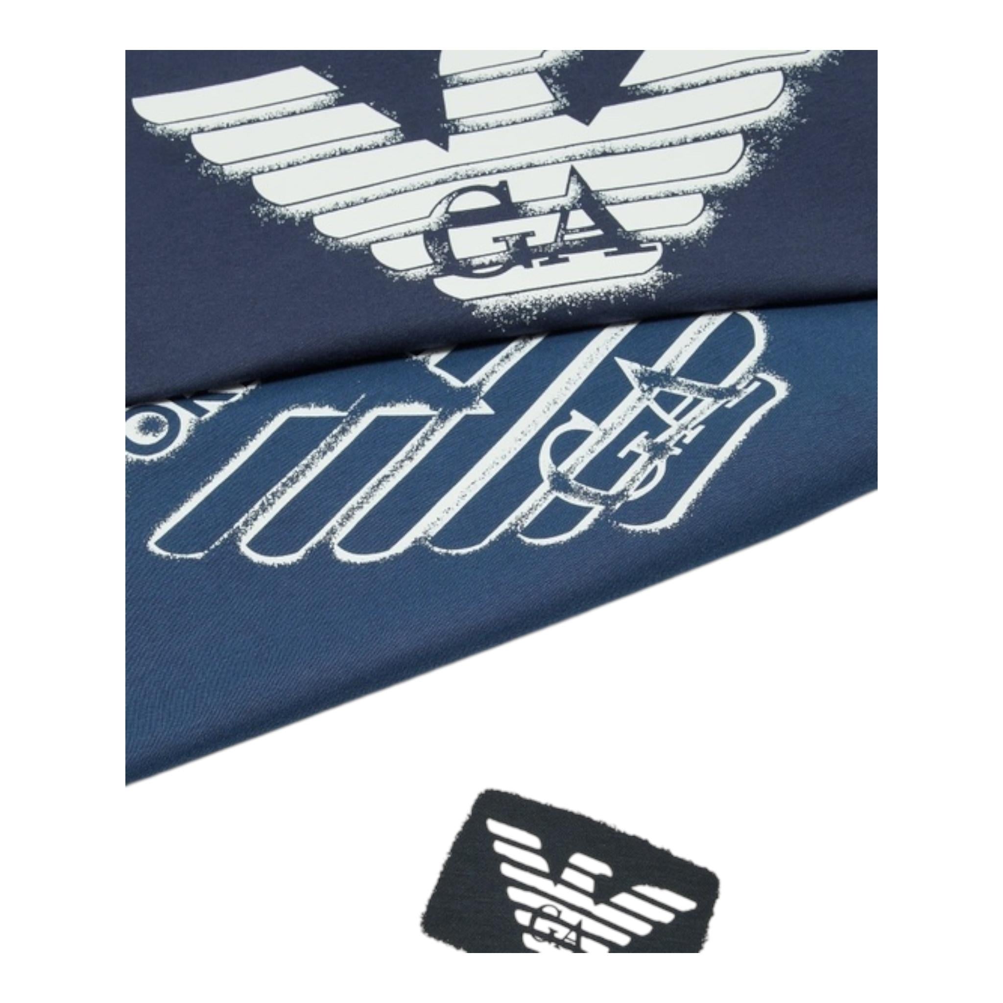 EMPORIO ARMANI set shirt 3pz tricolore con logo Blu per Neonato 6DHDJ4 BLU EMPORIO ARMANI 