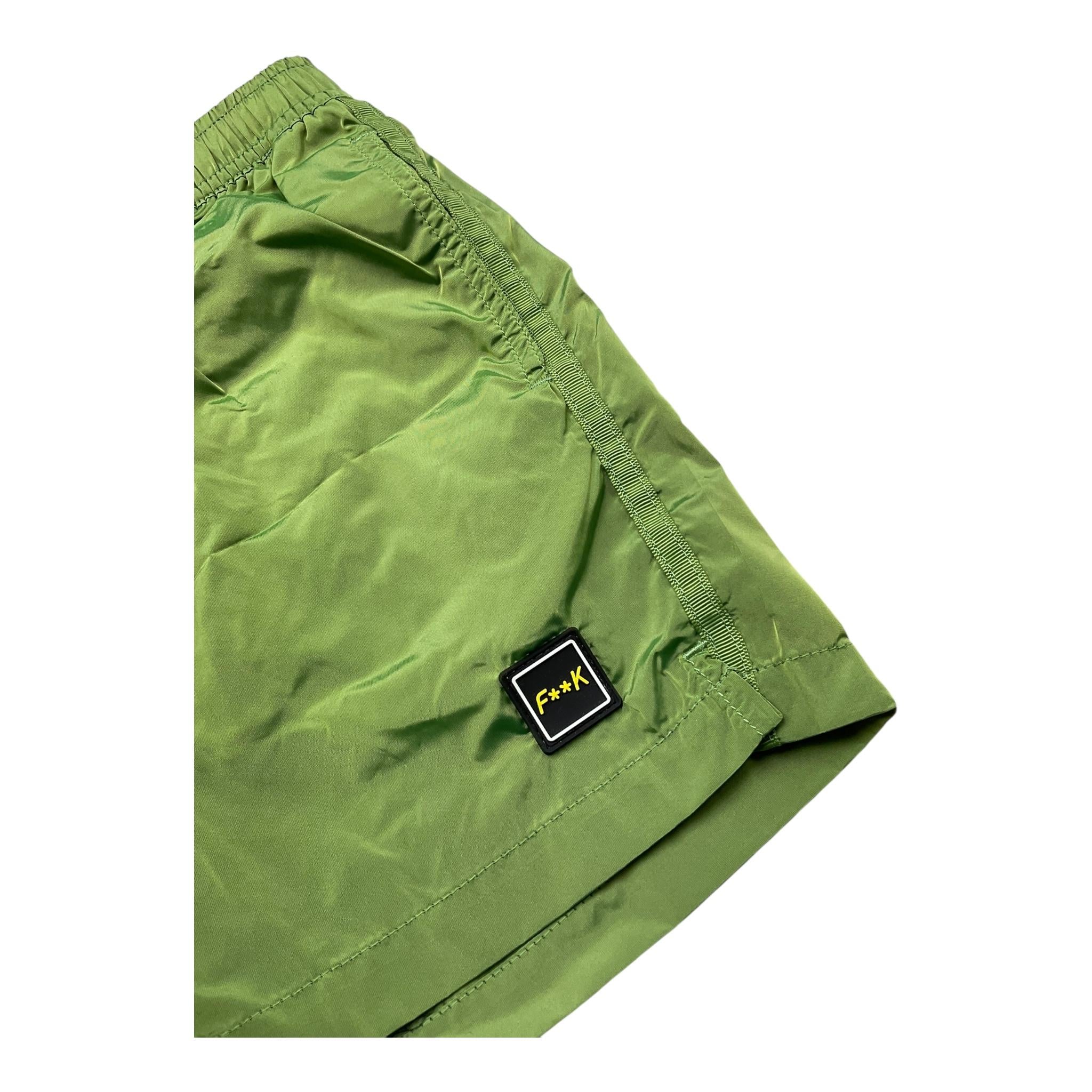 F**K Costume Modello Boxer Tinta Unita con Logo per Bambino VERD VERDE F**K 