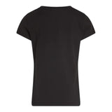 Calvin Klein T-Shirt Girocollo Tinta Unita con Stampa Nero per Bambina