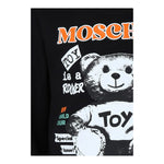 MOSCHINO abito manica lunga tinta unita con stampa in contrasto Nero per Bambina HDV0FG NERO MOSCHINO 