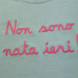 Saint Barth T-Shirt Girocollo Tinta Unita con Stampa per Bambina ELLY001111 AZZURRO SAINT BARTH 