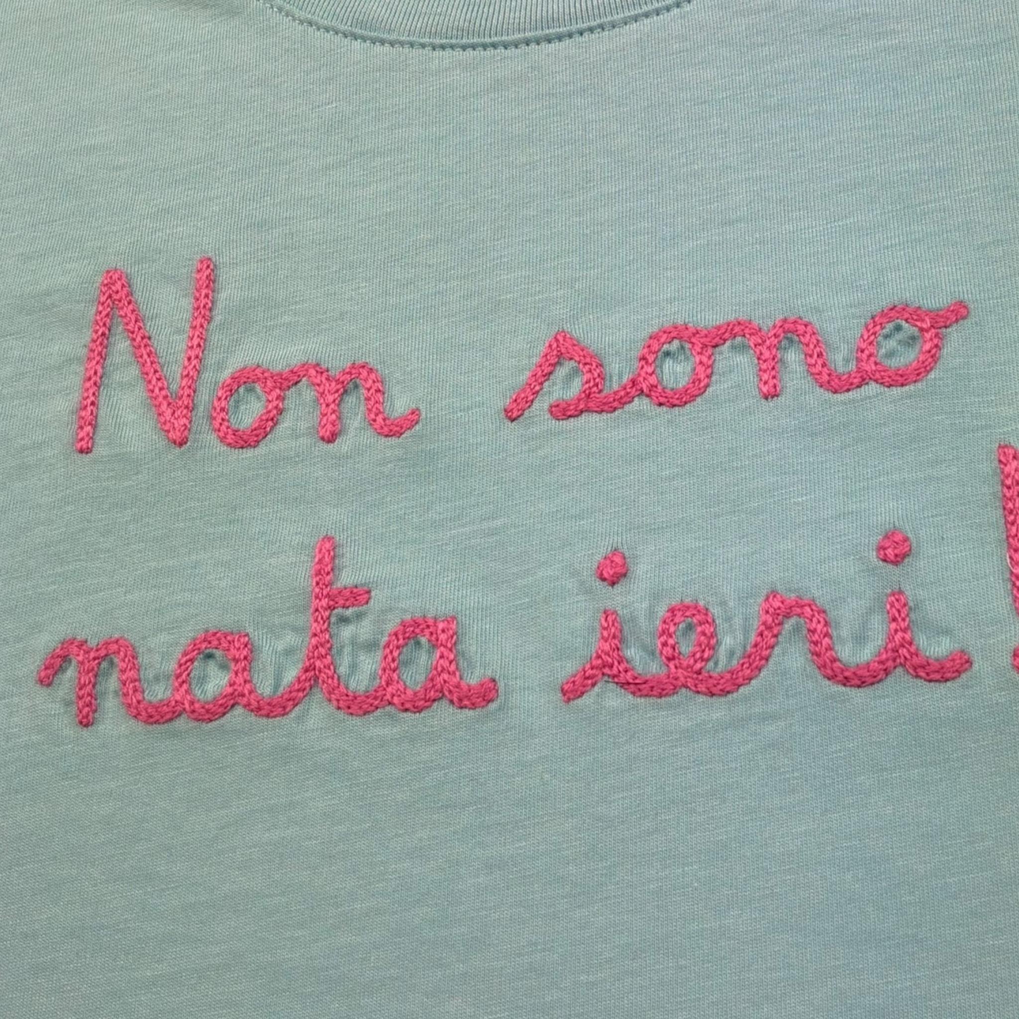 Saint Barth T-Shirt Girocollo Tinta Unita con Stampa per Bambina ELLY001111 AZZURRO SAINT BARTH 