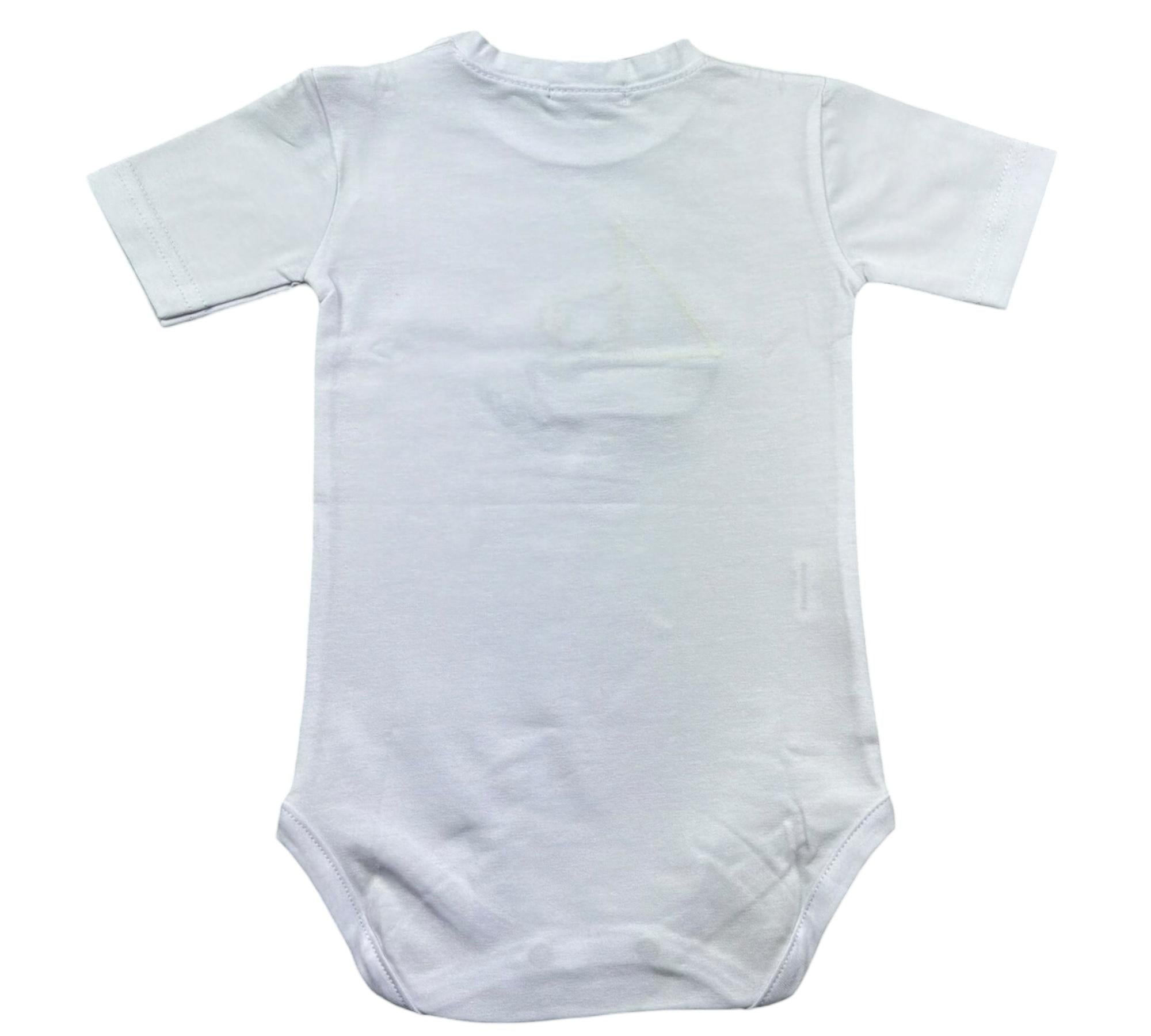 Manuel & Frank Body Mezza Manica Tinta Unita con Ricami per Neonato MF7397I BIANCO MANUEL & FRANK 