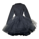 LU LU BY MISS GRANT abito tinta unita con tulle e bottoni Nero per Bambina LL2493 NERO LU LU BY MISS GRANT 