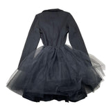 LU LU BY MISS GRANT abito tinta unita con tulle e bottoni Nero per Bambina LL2493 NERO LU LU BY MISS GRANT 
