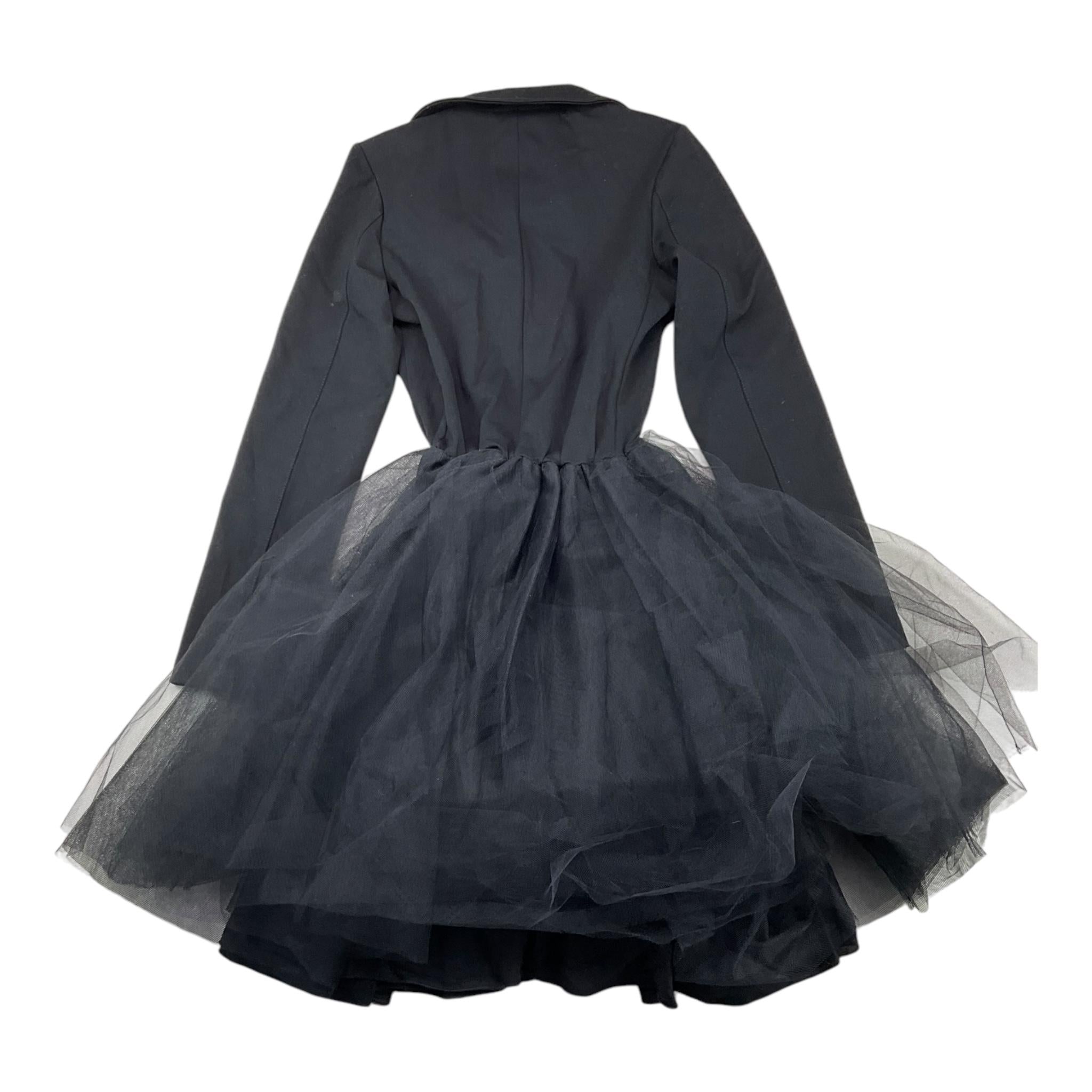LU LU BY MISS GRANT abito tinta unita con tulle e bottoni Nero per Bambina LL2493 NERO LU LU BY MISS GRANT 