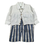 Marlu' Completo 2 Pezzi Gilet-Camicia-Pantalone per Neonato ET21160 PANNA MARLU' 