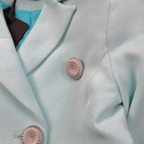 Fun & Fun Giacca Tinta Unita con Bottoni In Contrasto per Bambina FNCBJK01053 AZZURRO FUN & FUN 