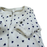 Petit Bateau Tutina Manica Lunga tinta unita Fantasia Cuori Panna per Neonata A087P01420 PANNA PETIT BATEAU 