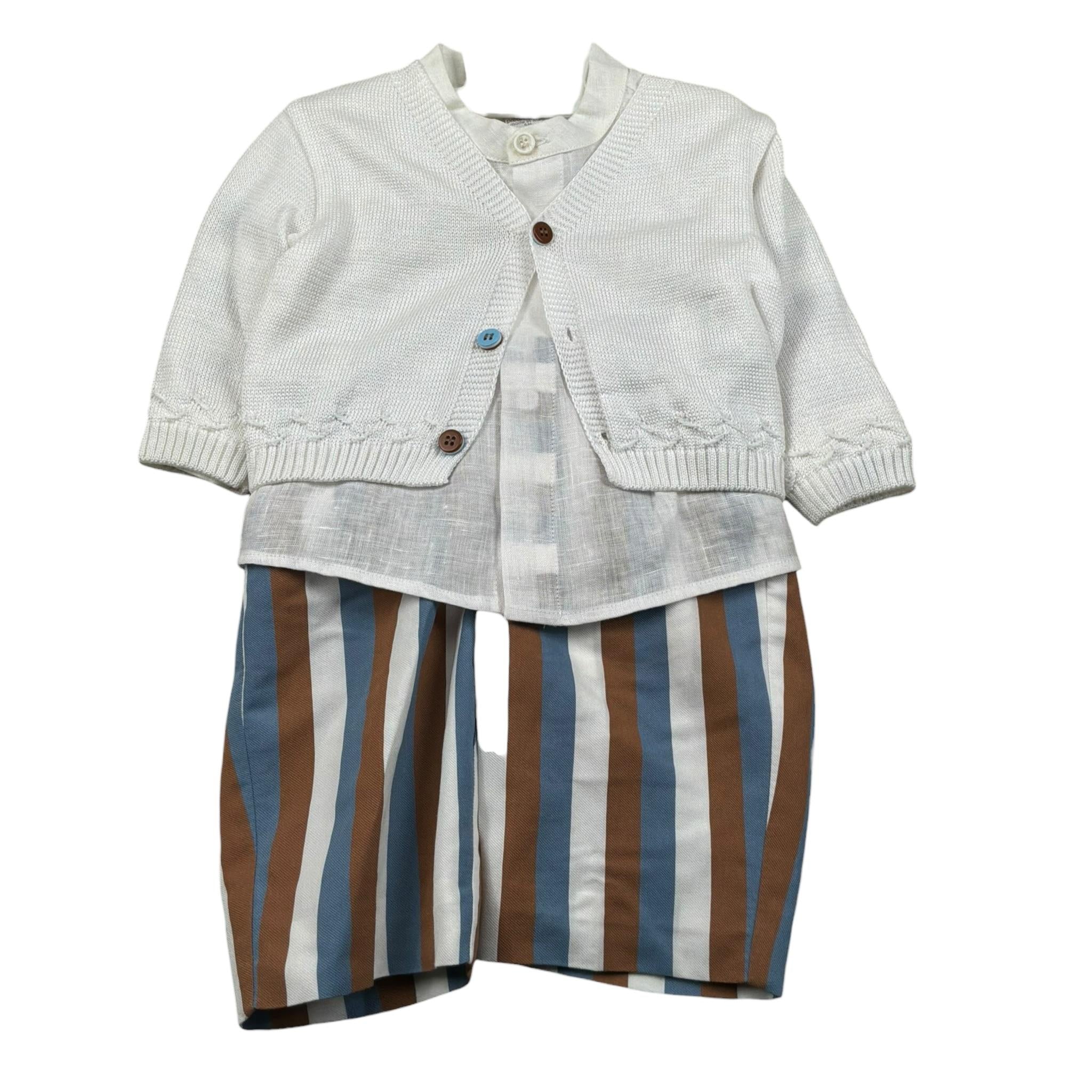 Marlu' Completo 2 Pezzi Gilet-Camicia-Pantalone per Neonato EB2480 BIANCO MARLU' 