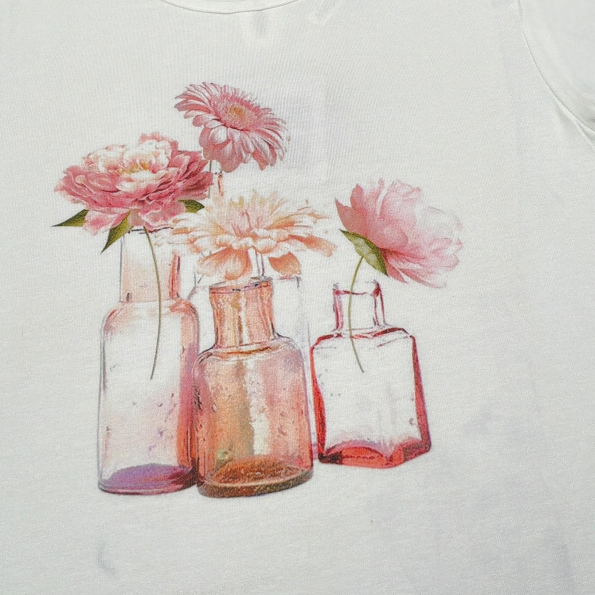 Magil T-Shirt Girocollo tinta unita con Stampe Bianco per Bambina FN26167 BIANCO MAGIL 