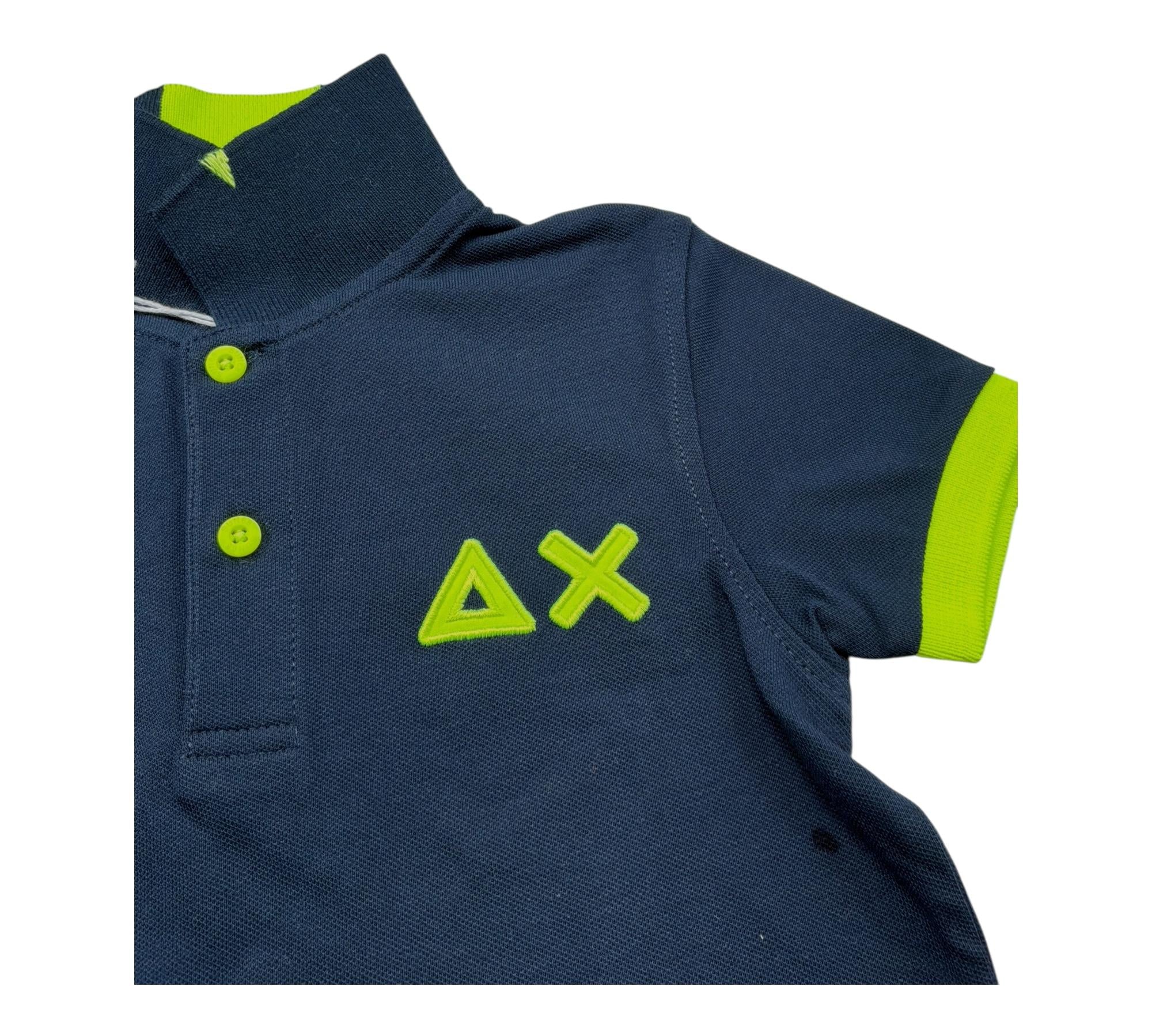 Sun68 Polo Mezza Manica Tinta Unita con Logo per Neonato A32320 BLU SUN68 