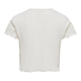 Only T-Shirt Tinta Unita Mezza Manica per Bambina 15225338 BIANCO ONLY 