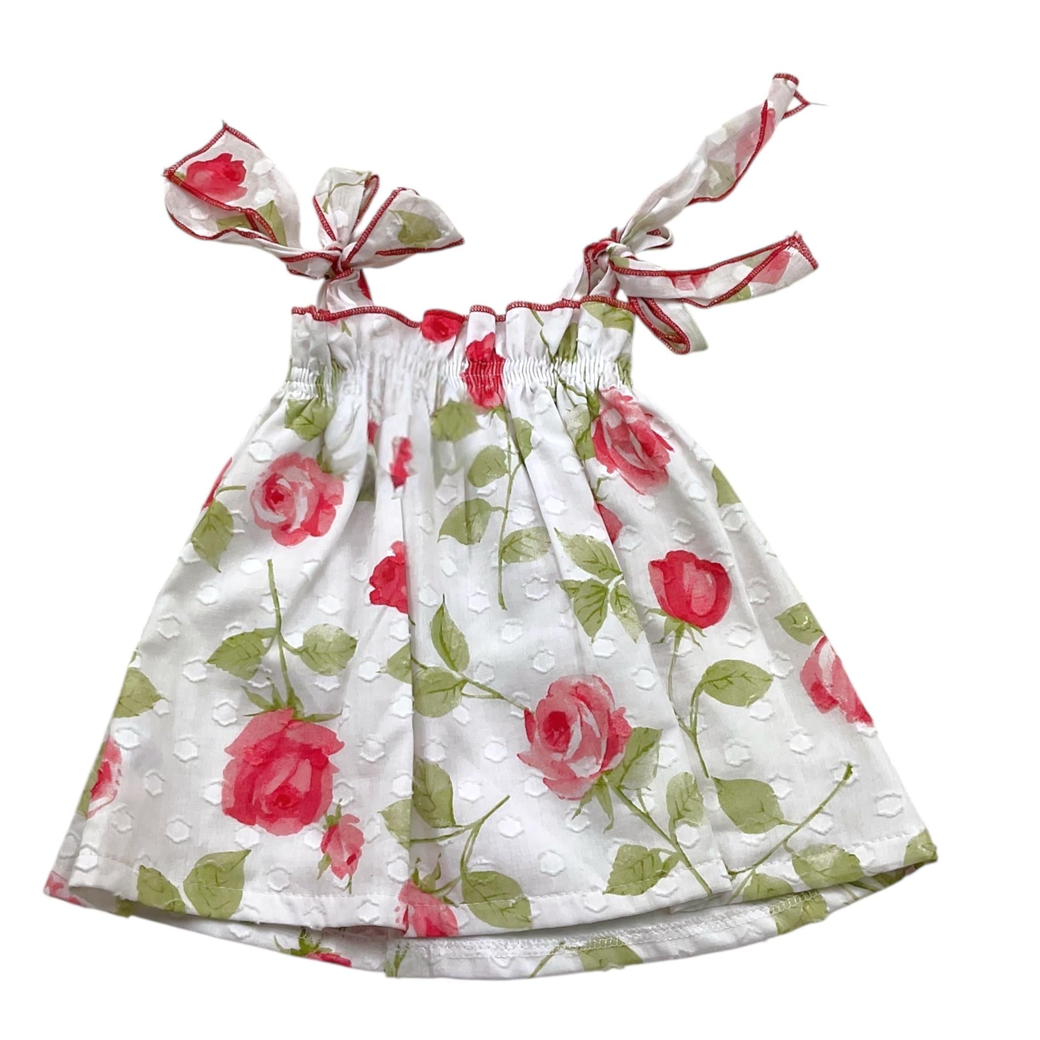 Juliana Completo 2 Pezzi Camicia-Coulotte Bicolore per Neonata J5183 BIANCO/ROSSO JULIANA 