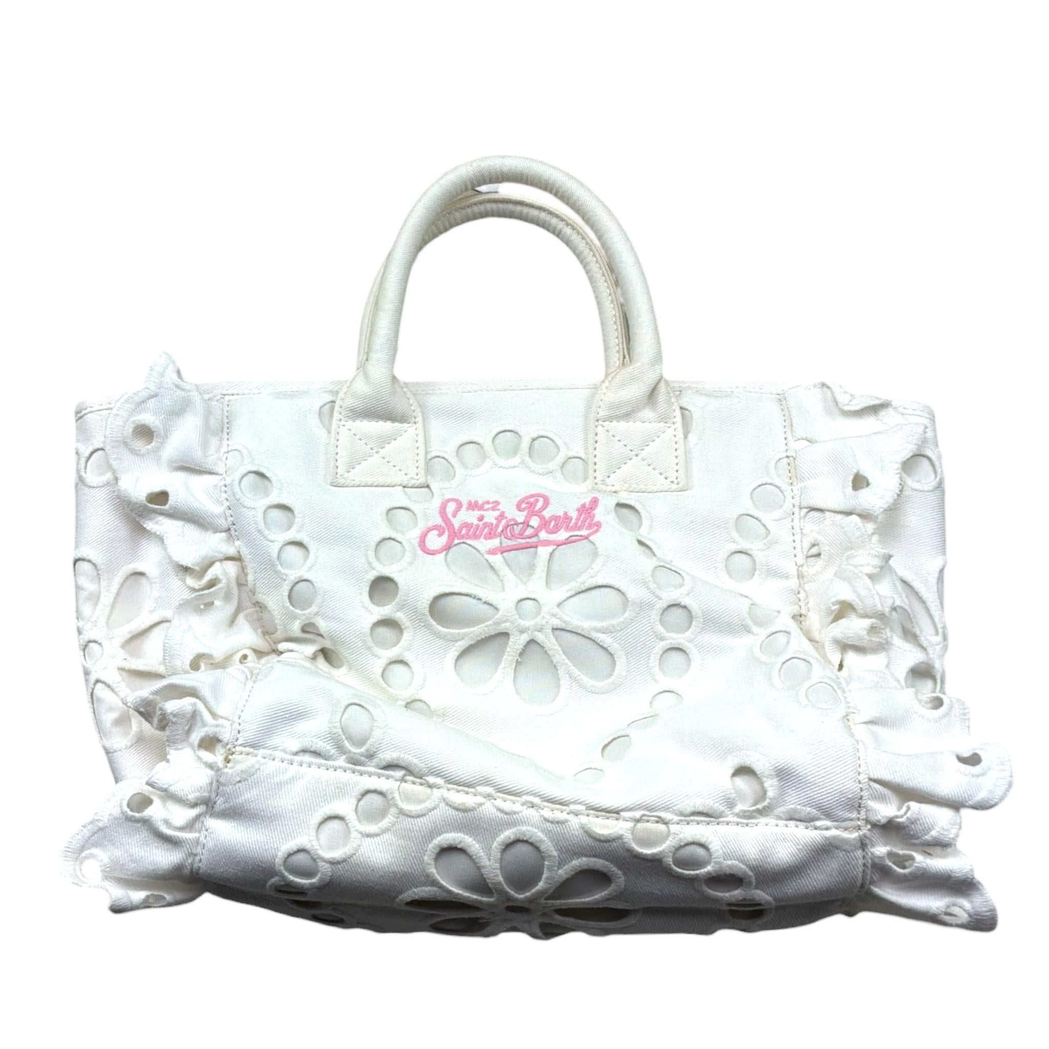 Saint Barth Borsa Tinta Unita con Stampa per Bambina COLETTEVOILANT BIANCO SAINT BARTH 