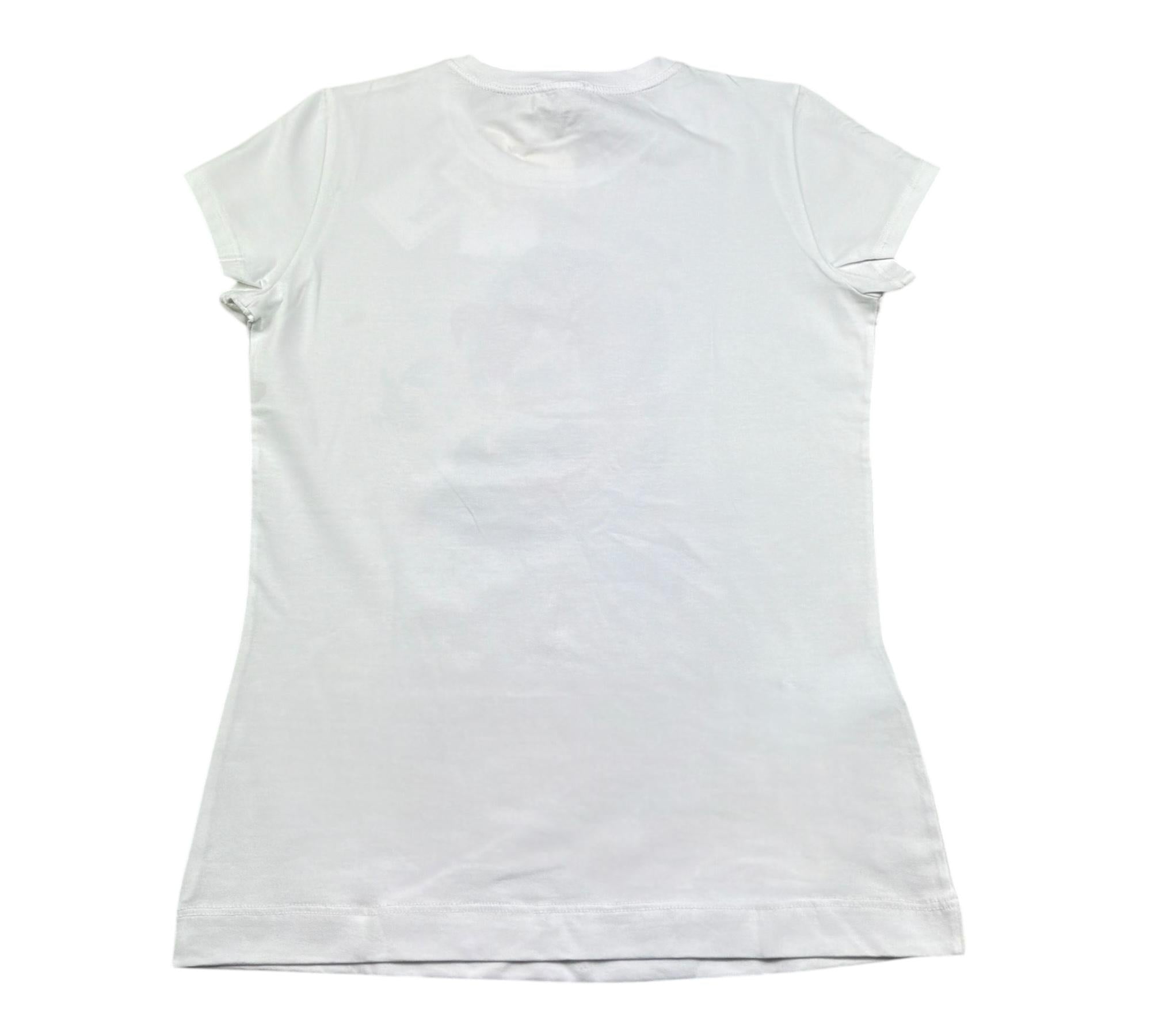 Monnalisa T-Shirt Girocollo Tinta Unita con Stampa Ariel per Bambina 113628P9 BIANCO MONNALISA 