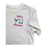 Saint Barth T-Shirt Girocollo Tinta Unita con Stampa per Bambina BIKINI BIANCO SAINT BARTH 