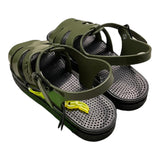 Sensi Sandali Bicolore In Gomma Con Fibie Verde Per Bambina