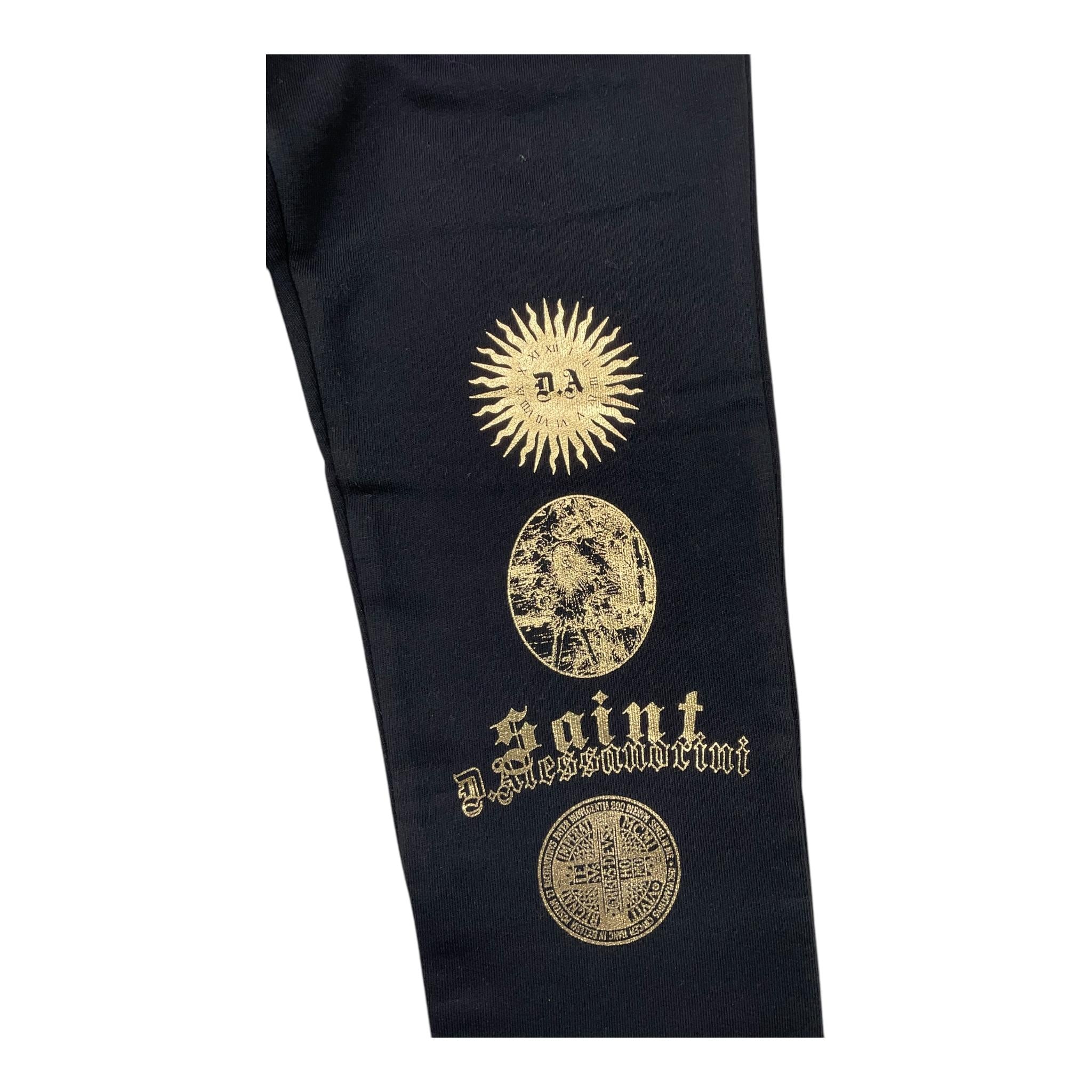 DANIELE ALESSANDRINI pantalone tinta unita modello tuta con stampa Nero per Bambino 1231PF00102 NERO DANIELE ALESSANDRINI 