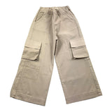 Zhoe & Tobiah Pantalone Tinta Unita Con Tasconi E Girovita Regolabile Beige Per Bambina
