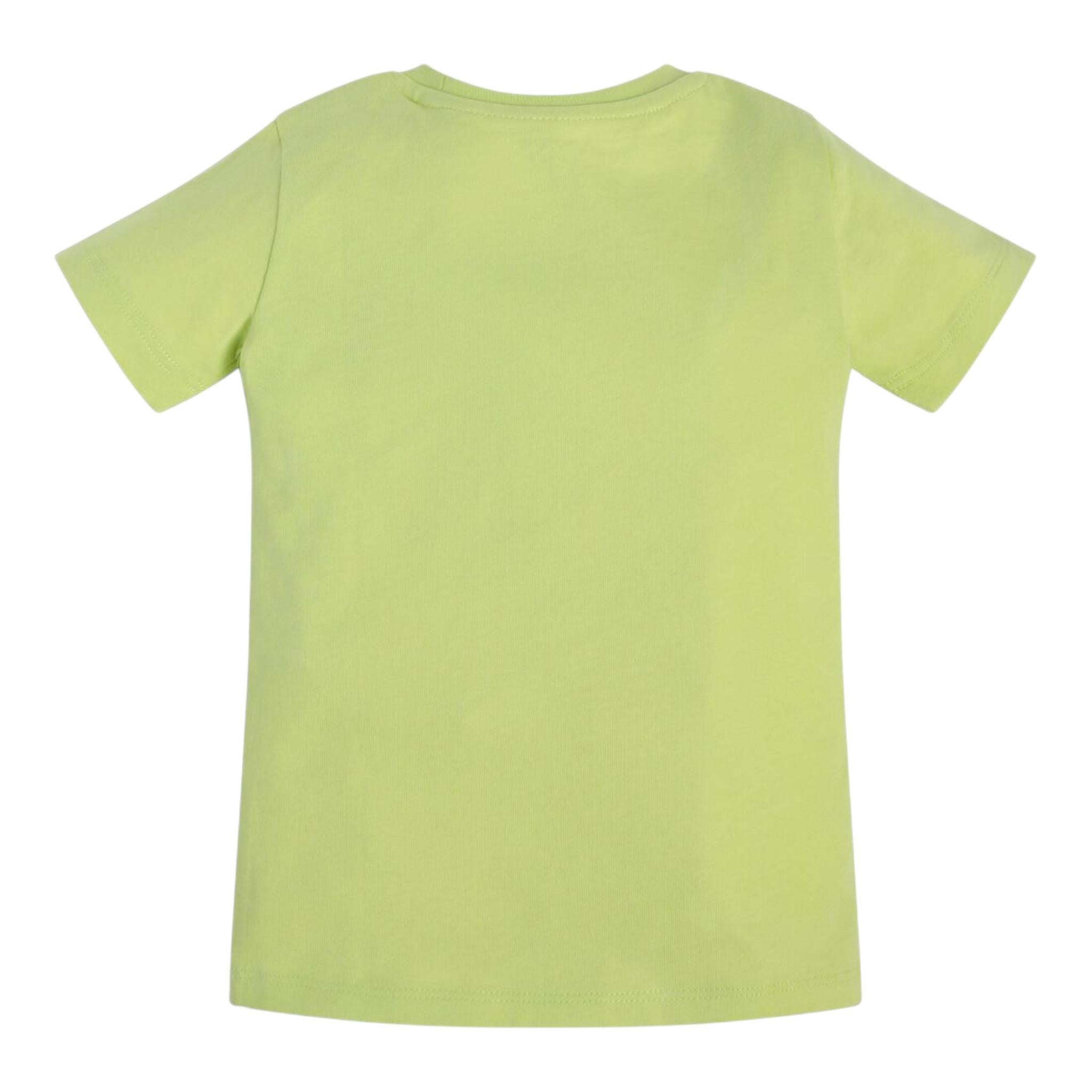 Guess T-Shirt Girocollo Tinta Unita con Stampa per Neonato N3RI16K8HM0 VERDE GUESS 