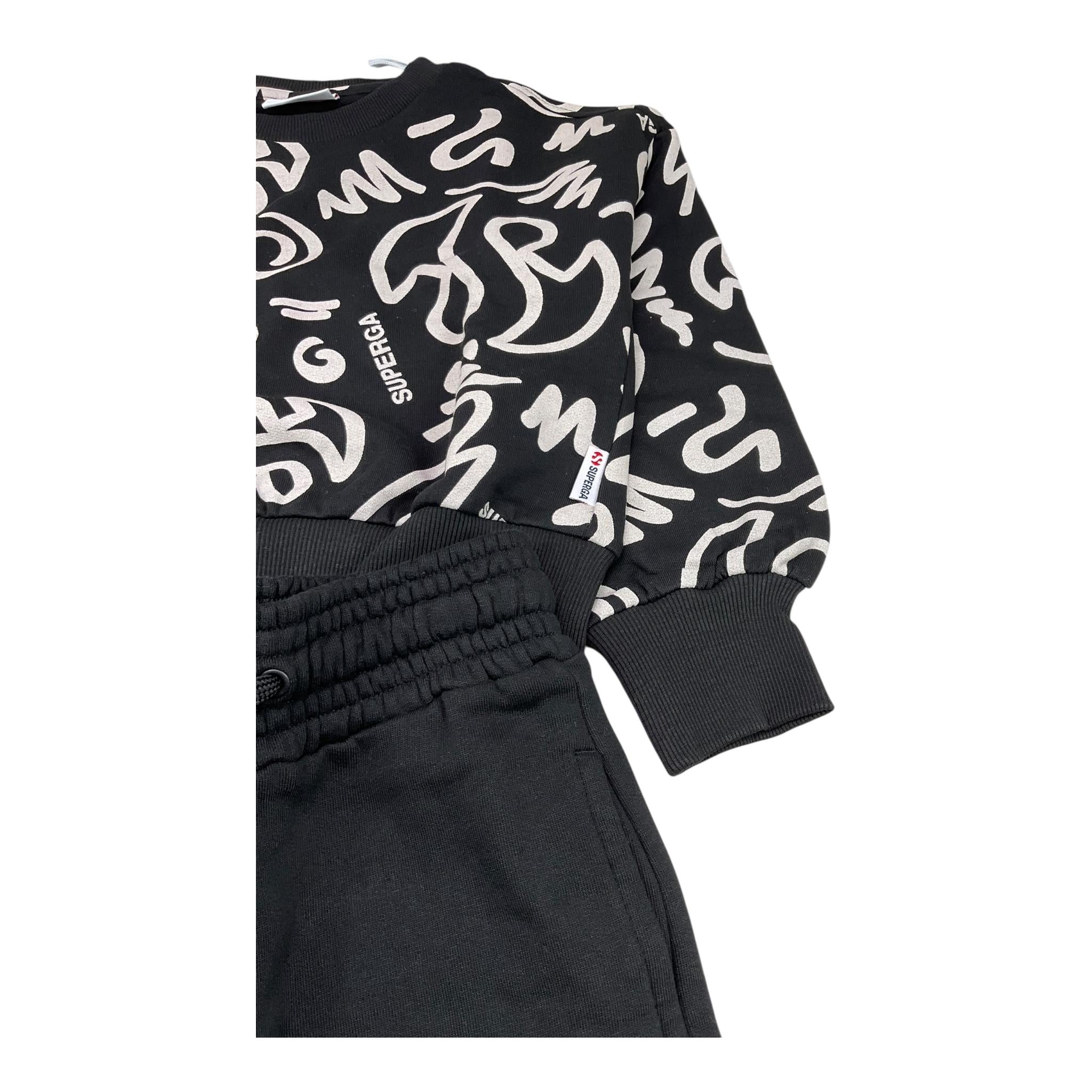 SUPERGA completo tuta 2 pezzi felpa-pantalone tinta unita Nero per Bambina A144 NERO SUPERGA 