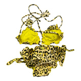 4Giveness Costume 2 Pezzi Triangolo-Mutandina Fantasia Maculata Giallo per Bambina