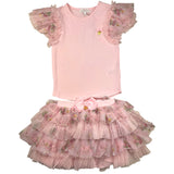 Angel'S Face Completo 2 Pezzi T-Shirt-Gonna In Tulle Rosa Per Bambina