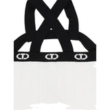 Twinset Top Bicolore con Logo per Bambina 251GJ3QW2 BIANCO/NERO TWINSET 