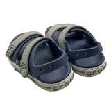 Crocs Sandali In Gomma Tinta Unita Con Fasce In Contrasto Blu/Grigio Per Neonato