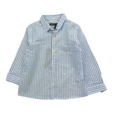 Daniele Alessandrini Camicia Manica Lunga Tinta Unita con Fantasia A Righe Bianco per Bambino