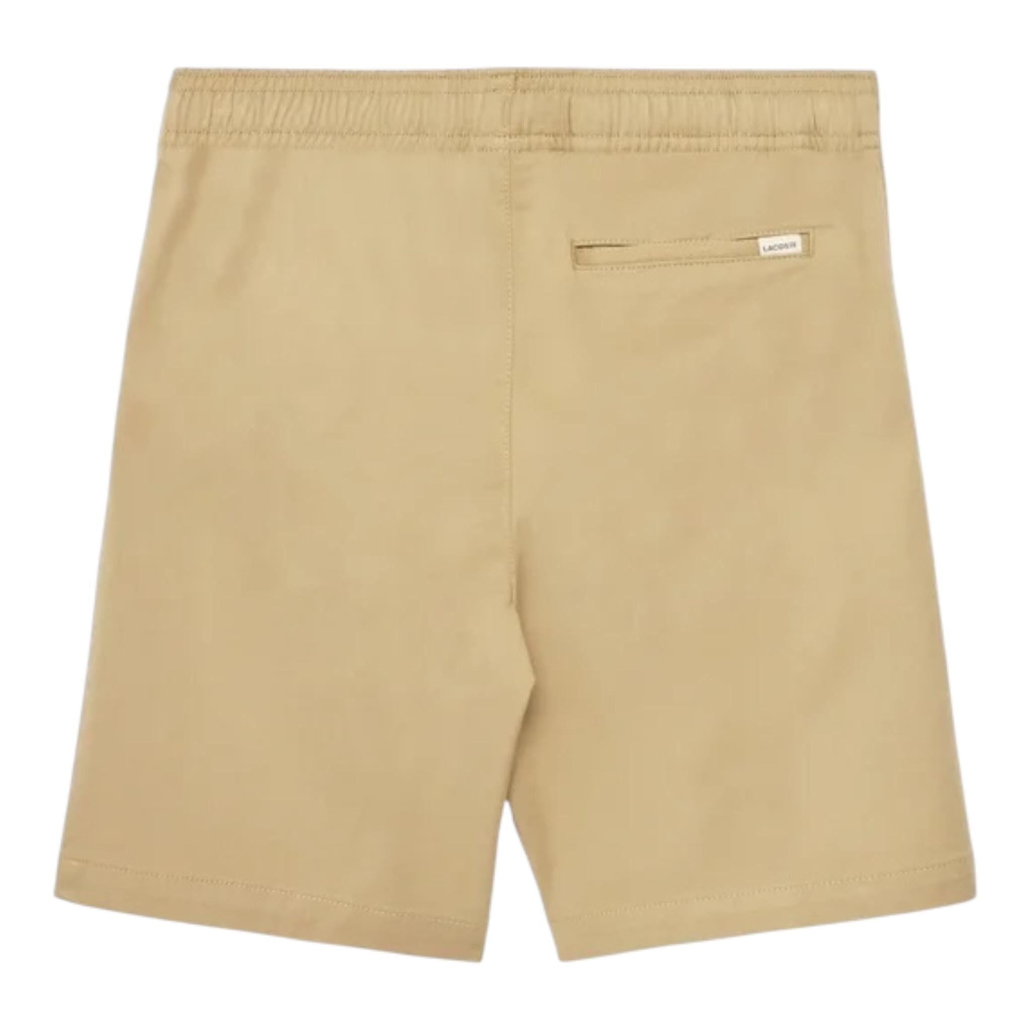 Lacoste Bermuda Tinta Unita con Elastico In Vita per Bambino FJ5242 BEIGE LACOSTE 