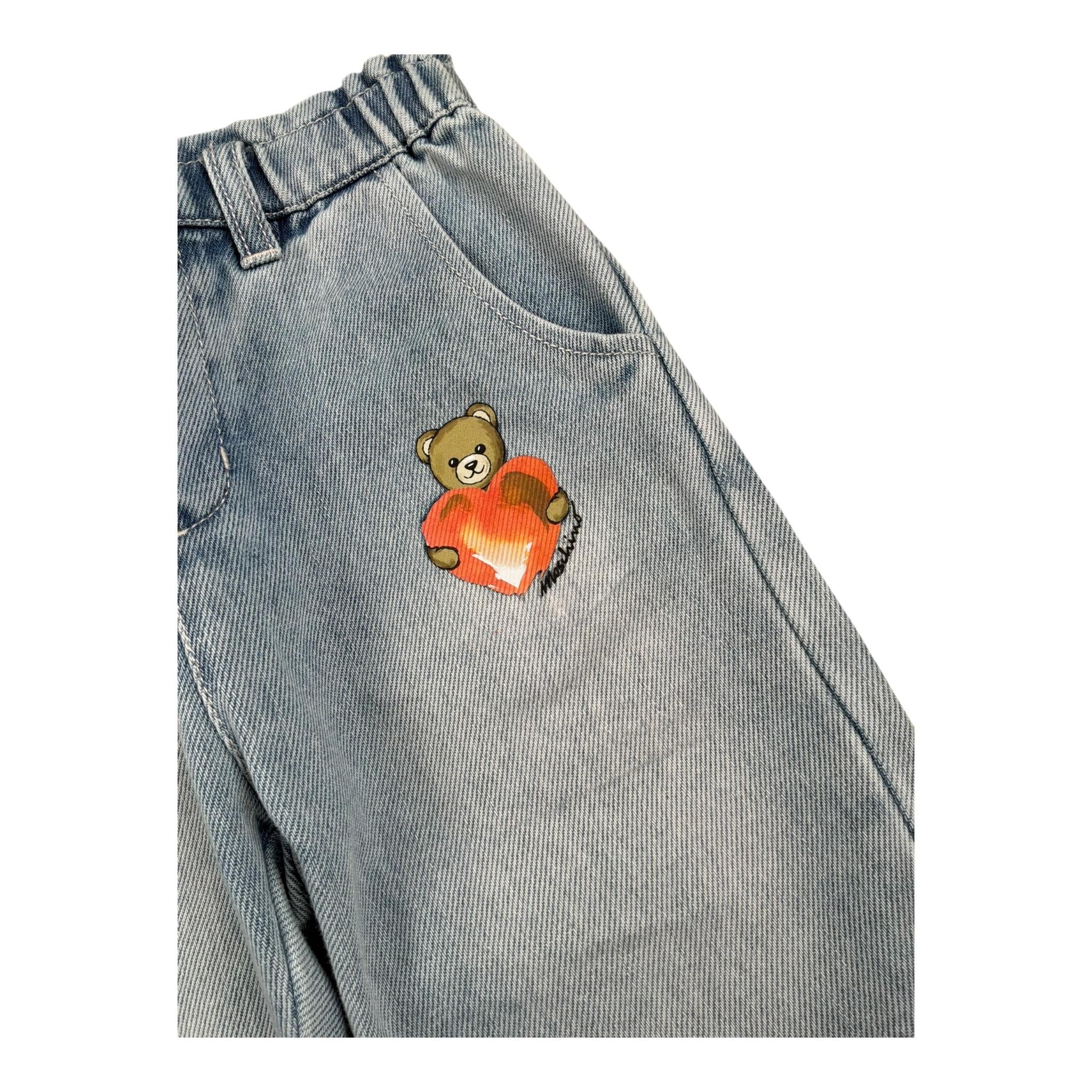 Moschino Jeans Tinta Unita con Elastico In Vita per Neonata MDP03I AZZURRO MOSCHINO 