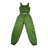 Marc Ellis Completo 2 Pezzi Top-Pantalone Tinta Unita per Bambina JMJTP01240 VERDE MARC ELLIS 