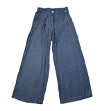 Manila Grace Pantalone Tinta Unita Modello Palazzo per Bambina MG2630 BLU MANILA GRACE 